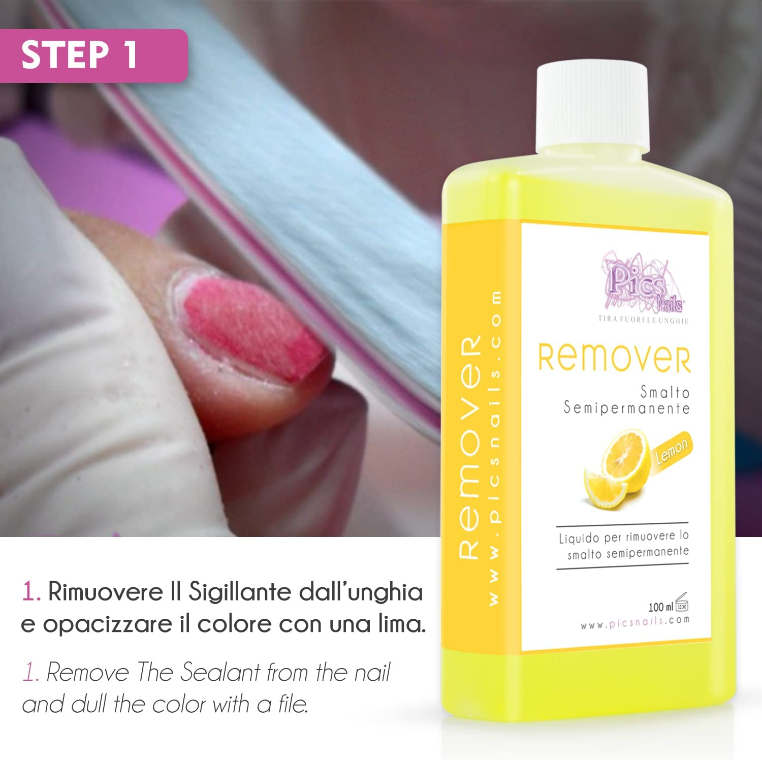 Remover Smalto Semipermanente Limone 100 ml