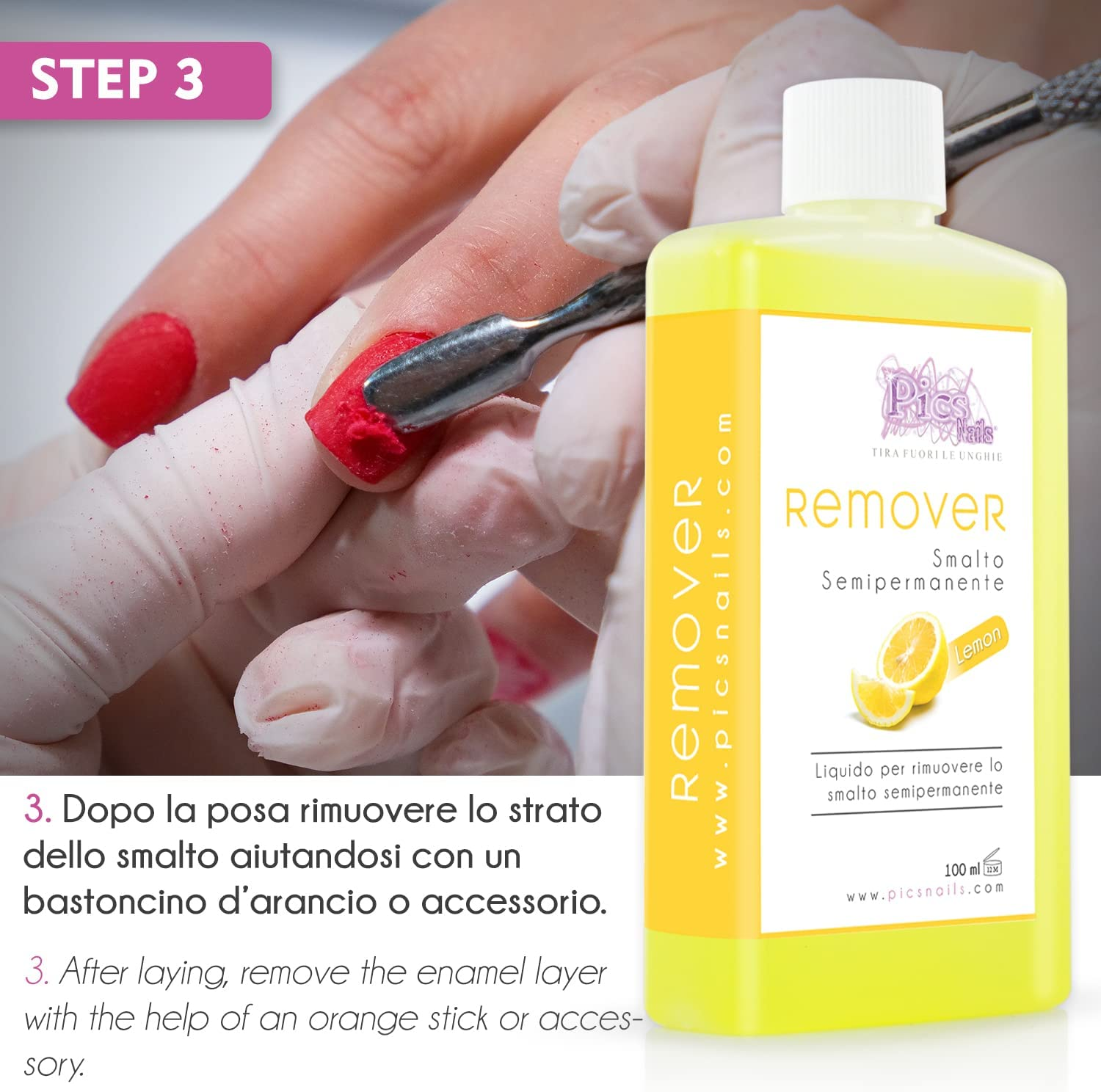 Remover Smalto Semipermanente Limone 100 ml