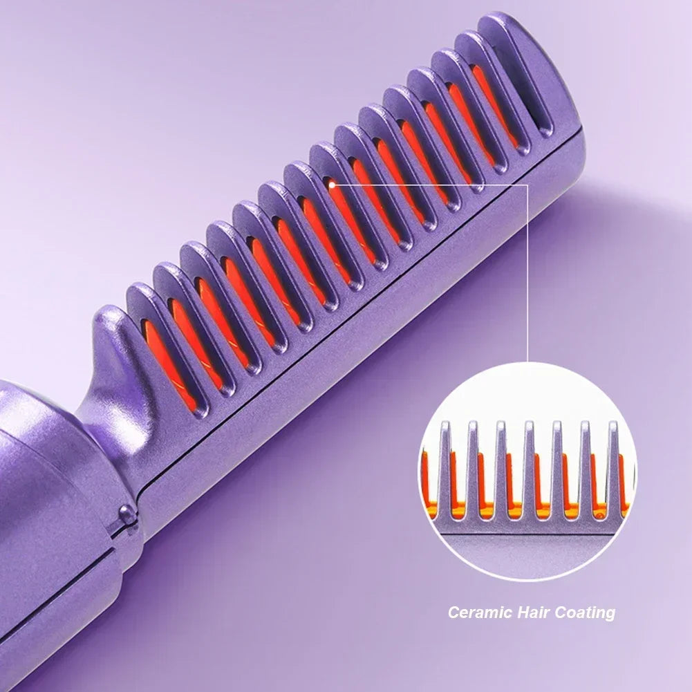 2 In 1 Lazy Straightener Hair Hot Comb